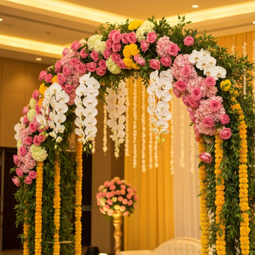 Elaborate Indian wedding flower decoration